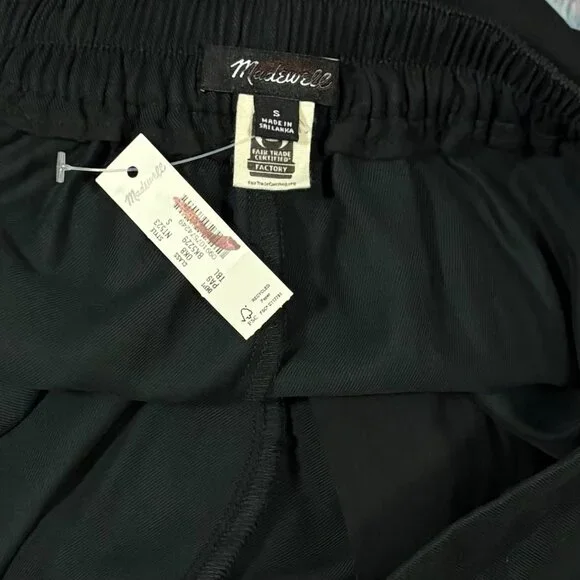 Madewell Womens Wide Leg Pull-On Pants In Crepe Black Size S
